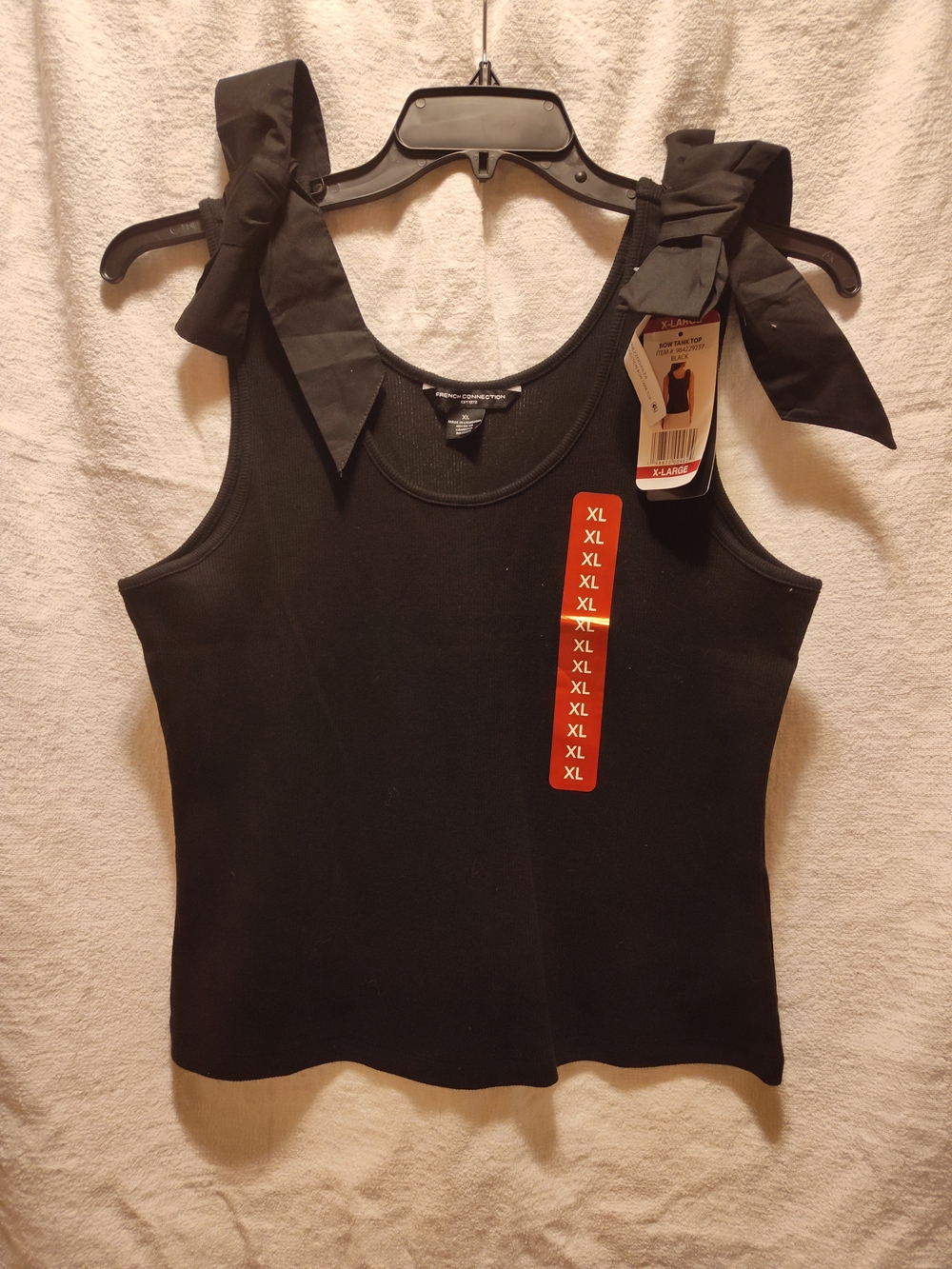 Black Tie-Shoulder Tank Top - 100% Cotton